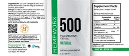 Label for 500 Full Spectrum CBD Oil Natural