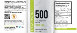 Label for 500 Full Spectrum CBD Oil Lemon Lime