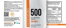 Label for 500 Full Spectrum CBD Oil Cinnamon