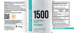 Label for 1500 Full Spectrum CBD Oil Peppermint