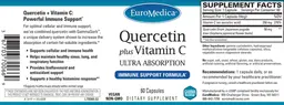 Label for Quercetin plus Vitamin C