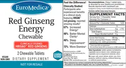 Label for Red Ginseng Energy Chewable