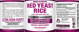 Label for Red Yeast Rice 1200 mg