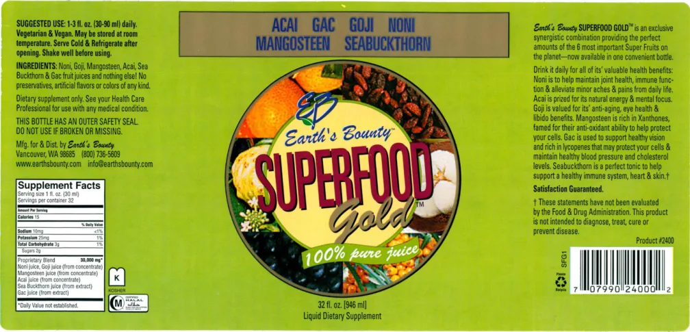 Label for Superfood Gold