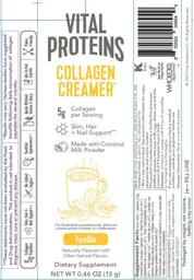 Label for Collagen Creamer Vanilla