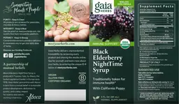 Label for Black Elderberry NightTime Syrup
