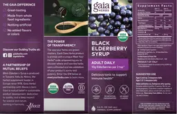 Label for Black Elderberry Syrup Adult Daily