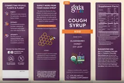 Label for Cough Syrup Kids