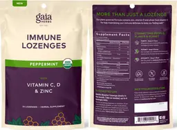 Label for Immune Lozenges Peppermint