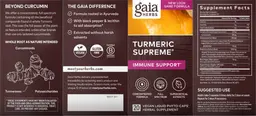 Label for Turmeric Supreme Immune