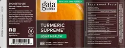 Label for Turmeric Supreme Joint
