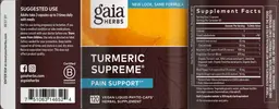 Label for Turmeric Supreme Pain Support