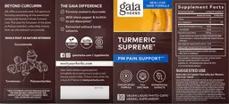 Label for Turmeric Supreme PM Pain Support
