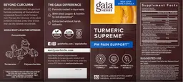 Label for Turmeric Supreme Pain P.M. Support