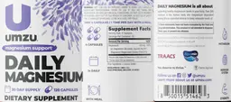 Label for Daily Magnesium
