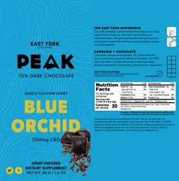 Label for Peak Blue Orchid