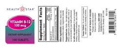 Label for Vitamin B-12 100 mcg