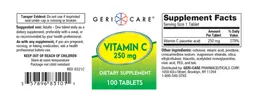 Label for Vitamin C 250 mg