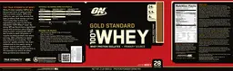 Label for Gold Standard 100% Whey Caramel Toffee Fudge