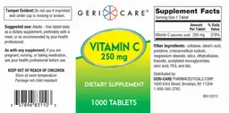 Label for Vitamin C 250 mg