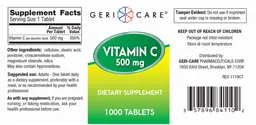 Label for Vitamin C 500 mg