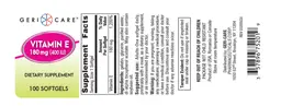 Label for Vitamin E 180 mg (400 IU)