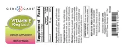 Label for Vitamin E 90 mg (200 IU)