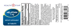 Label for Melatonin 1 mg