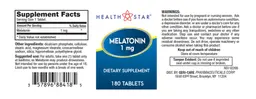 Label for Melatonin 1 mg