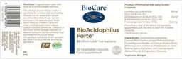 Label for BioAcidophilus Forte