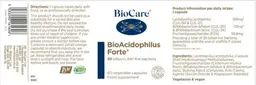 Label for BioAcidophilus Forte