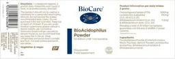 Label for BioAcidophilus Powder