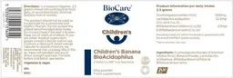Label for Children's Banana BioAcidophilus