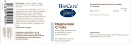 Label for Magnesium Citrate