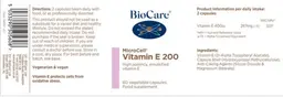 Label for MicroCell Vitamin E 200
