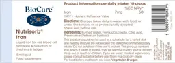 Label for Nutrisorb Iron