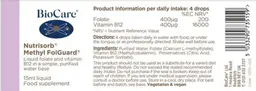 Label for Nutrisorb Methyl FolGuard