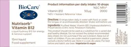 Label for Nutrisorb Vitamin B12