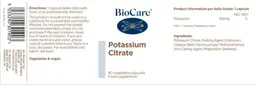 Label for Potassium Citrate