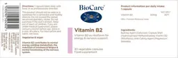 Label for Vitamin B2