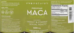 Label for Peruvian Maca 500 mg