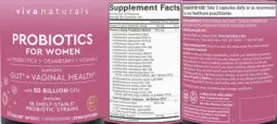 Label for Probiotics for Women