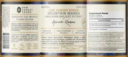 Label for Mountain Manna Himalayan Shilajat Extract