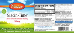 Label for Niacin-Time 500 mg