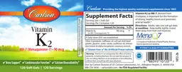 Label for Vitamin K2 MK-7 (Menaquinone-7) 90 mcg