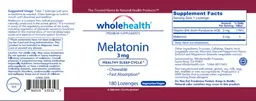 Label for Melatonin 3 mg