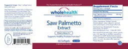 Label for Saw Palmetto Extract