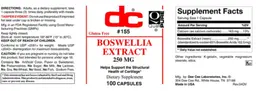Label for Boswellia Extract 250 mg