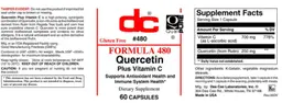 Label for Formula 480 Quercetin Plus Vitamin C