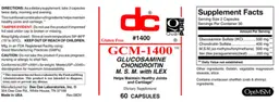 Label for GCM-1400